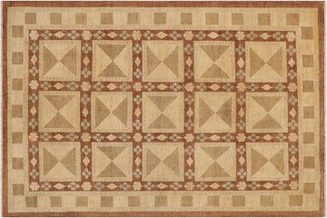 handmade Transitional Kafkaz Chobi Ziegler Beige Brown Hand Knotted RECTANGLE 100% WOOL area rug 9 x 12